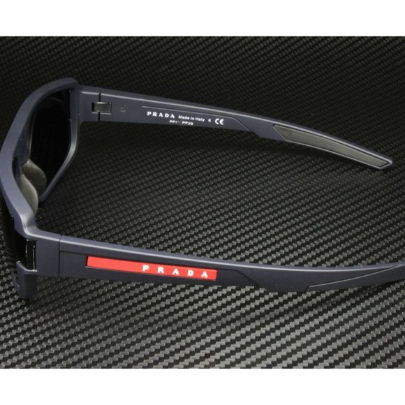 Prada Linea Blue Rubber Men's Sunglasses - Picture 3 of 6